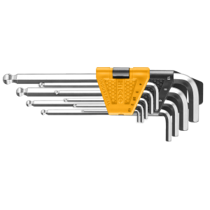 Ingco 9pcs ball point hex key set Material：Cr-V