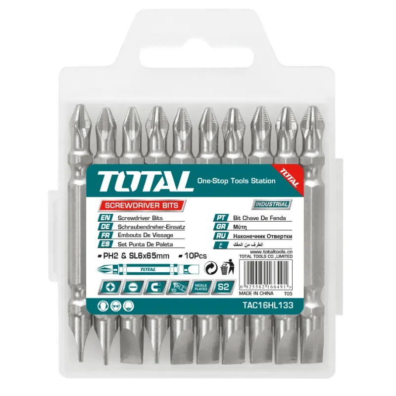 Total-TAC16HL133-Screwdriver-PH2SL6.065mm10pcs-set-Double-end-bit