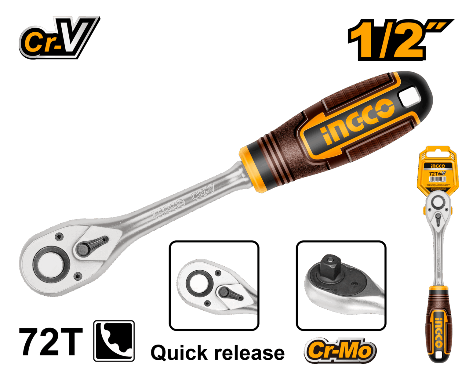 Ingco Rachet Power Tools Ingco Ratchet wrench Size:1/2