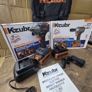 Kzubr KBLEIW-21V-1/2 brushless lithium electric impact wrench kit.