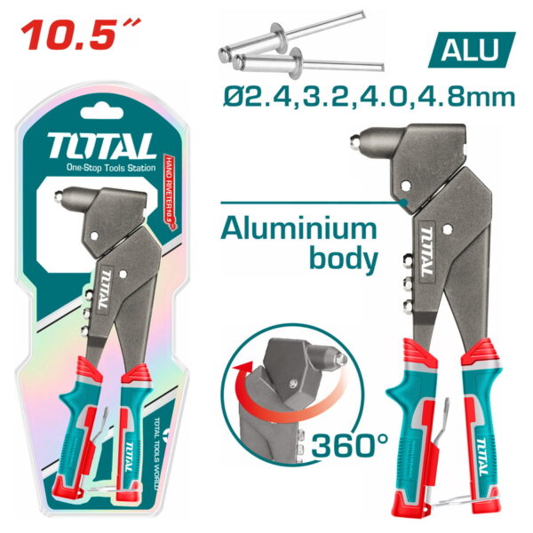 Total 360°Swivel head-hand Riveter Size:10.5