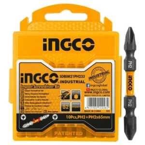 Ingco Impact Screwdriver bit PH2+PH2  65mm(2-9/16") 10pcs/set