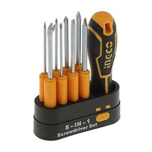 Ingco 9 Pcs interchangeable screwdriver set