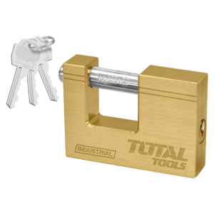 Total Heavy duty brass block padlock Size:90mm