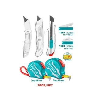 Total Measuring tape and utility knife set 7pcs