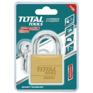 Total Heavy duty brass padlock Size:50mm