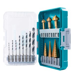 Total TACSDL61401 14 Pcs HSS drill bits and step drill bits set